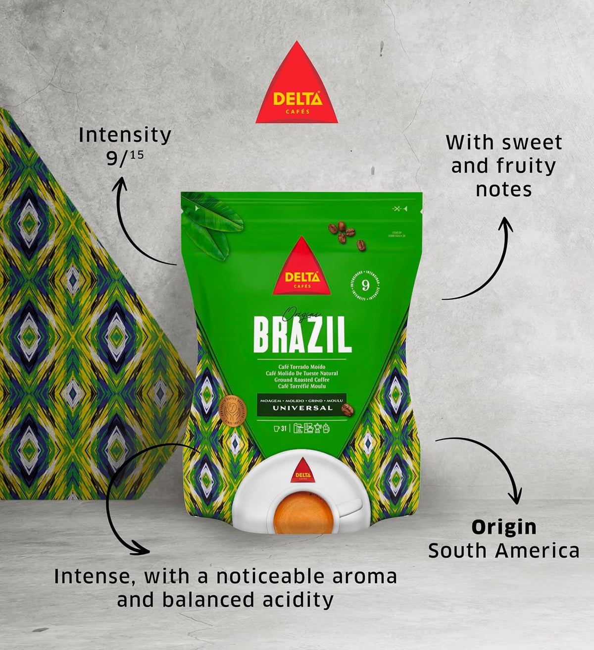 Delta Cafés Brazil Ground Coffee 7.76oz Medium Roast Coffee