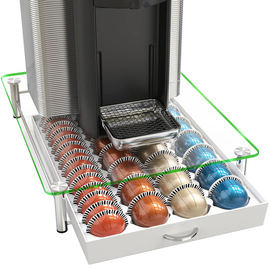 Deco Brothers Tempered Glass Vertuo Pod Holder, Fits 24 Large/48 Small Pods