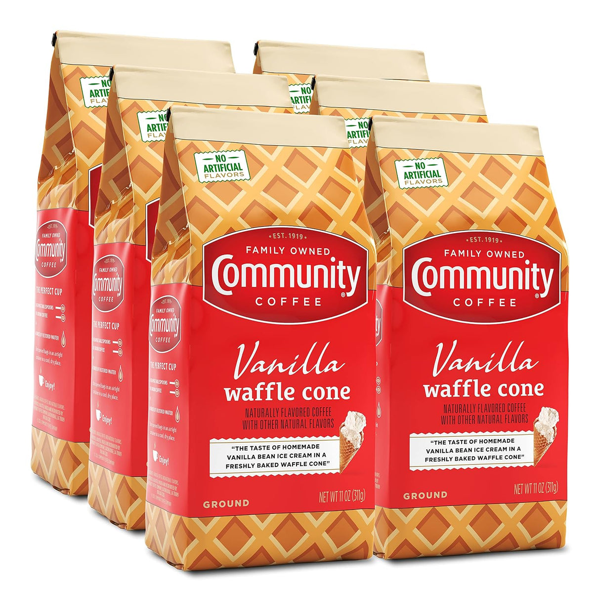 Community Coffee Cinnamon Roll Flavored Ground Coffee, Naturally Flavored, 11 Ounce (Pack of 1)