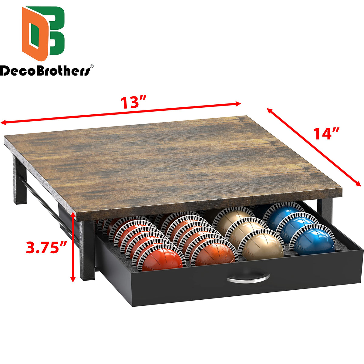 Deco Brothers Tempered Glass Vertuo Pod Holder, Fits 24 Large/48 Small Pods