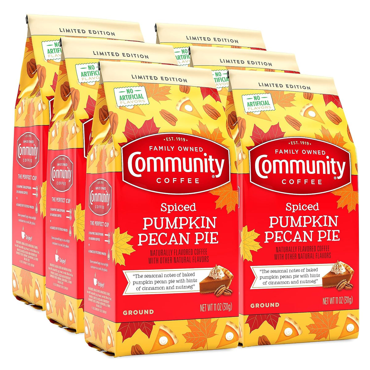 Community Coffee Cinnamon Roll Flavored Ground Coffee, Naturally Flavored, 11 Ounce (Pack of 1)