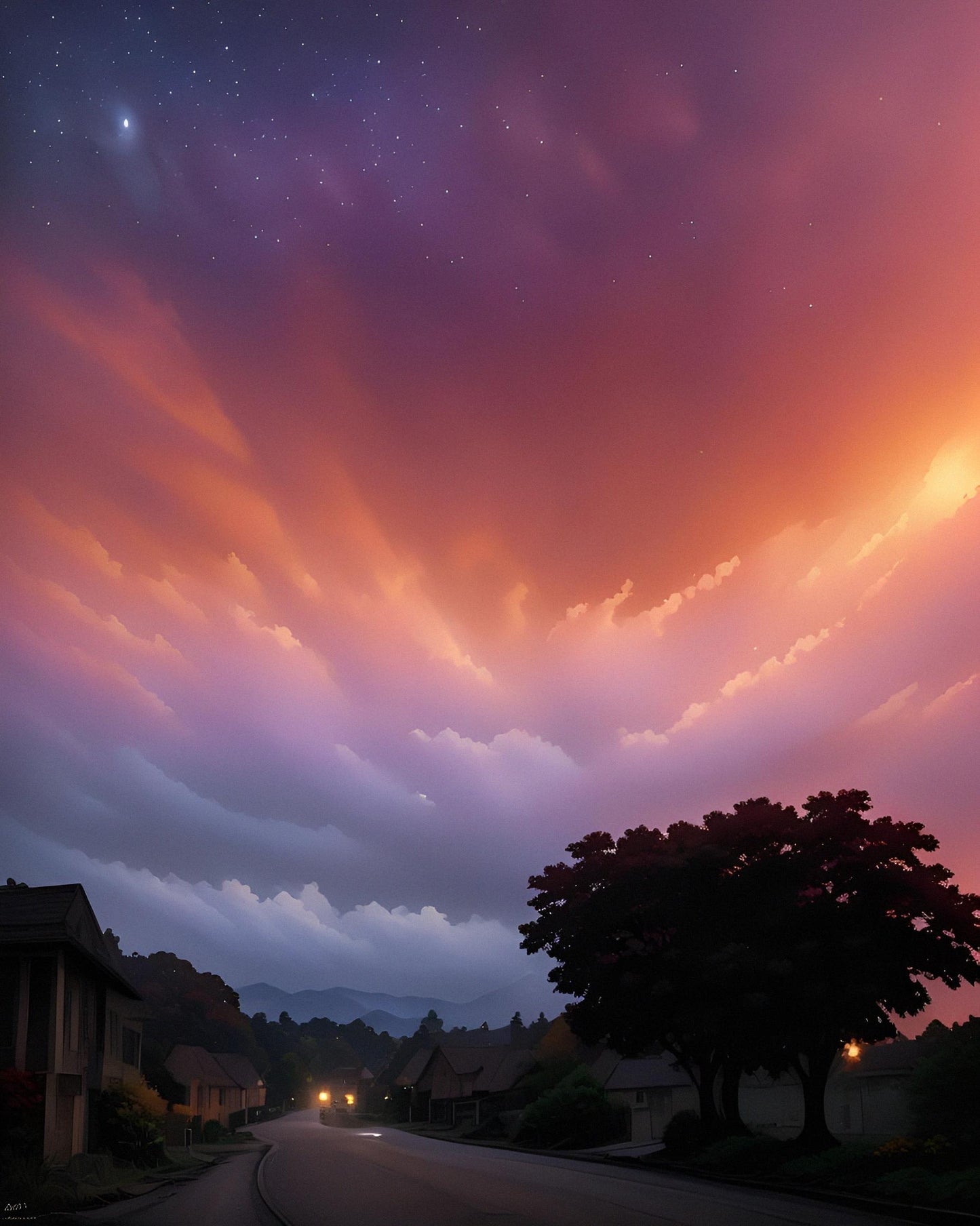 Reddish Sky Sunset Neighborhood ( Pictures Downloads)