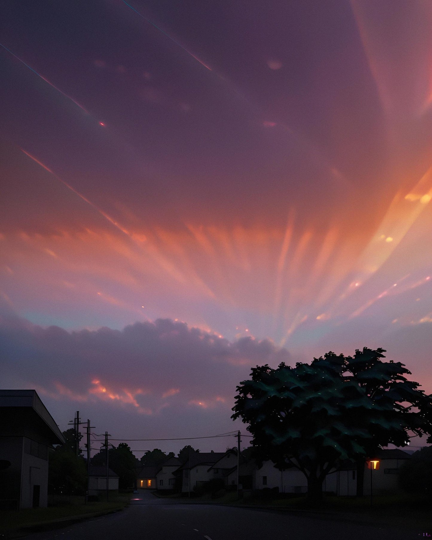 Reddish Sky Sunset Neighborhood ( Pictures Downloads)