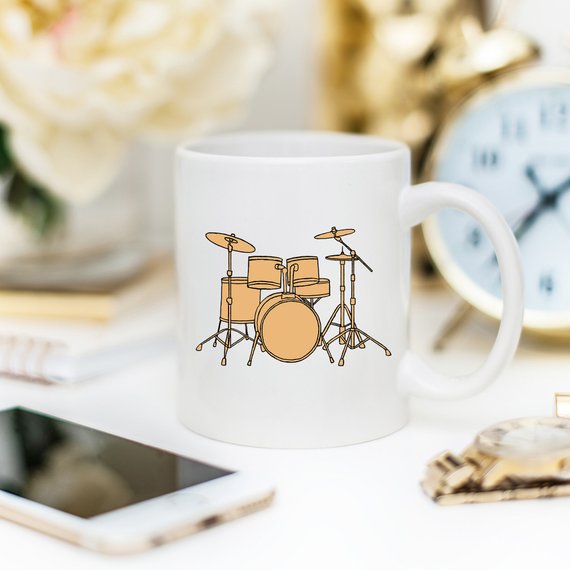 Drummer Coffee Mug - Drummer Mug Gift - 11oz